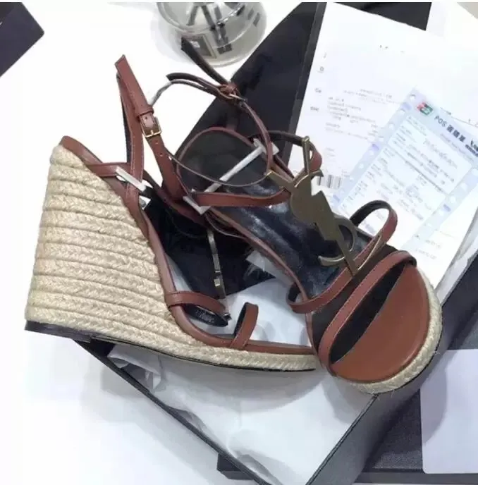 Newst Cassandra Wedge Espadrilles Designer Sandals Leather Pumps Straw Weaving Parting Wedding Dress Shoes Ankle St Ysls Yves Saint Laurant Laurent KCOK From 71 02 DHgate