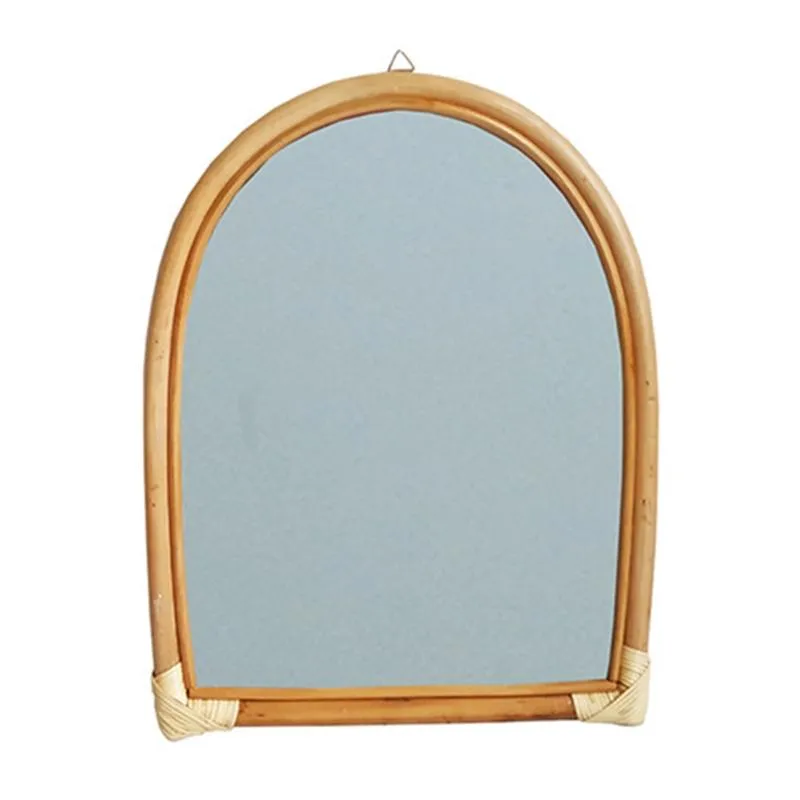 Miroirs Miroir mural suspendu en rotin Art innovant Maquillage pour les entrées 2XPEMirrors