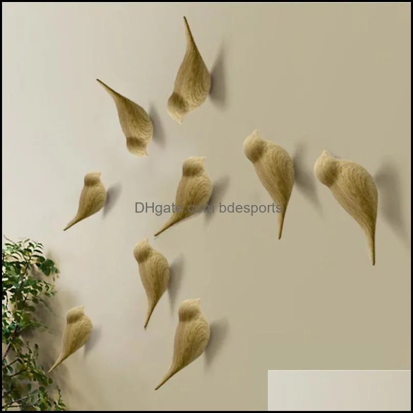 Other Home Decor 2 Pcs Decorative Birds Wall Mounted Scarves Coat Hanger Coats Hats Keys Towels Hooks