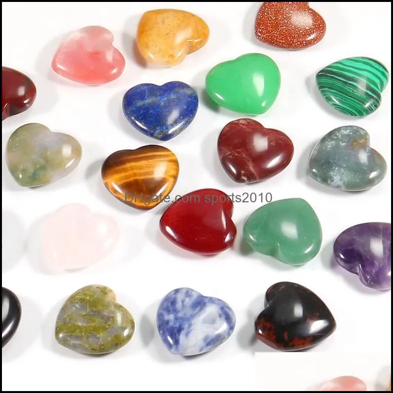 customized 20x6mm natural quartz gemstone puffy crystal stone mini heart-shaped crystals pendant love healing gemstones sports2010