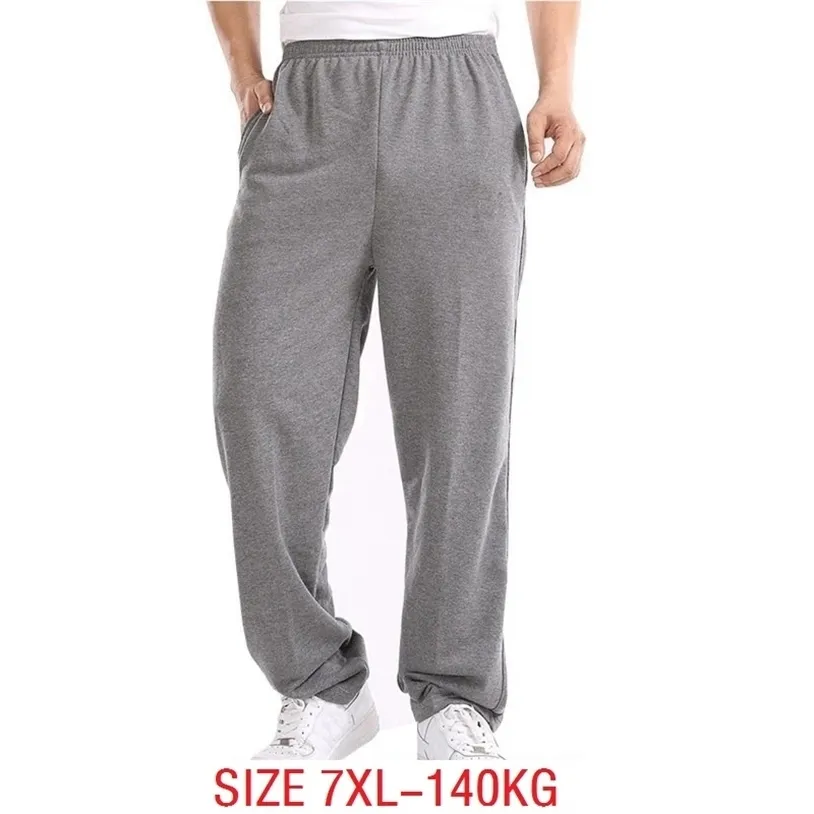 Summer Men Sports Sports Spodnie Plus Rozmiar 7XL 140 kg Wysoka Elastyczność Casual Mens Home Proste Spodnie Merlier 48 220325