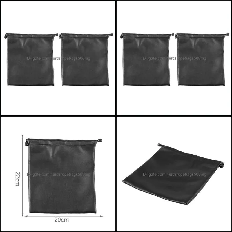 Storage Bags AAAK -2X PU Leather Soft Bag Pouch Case For Around Earphone AE TP-1 DJ Headphone Black