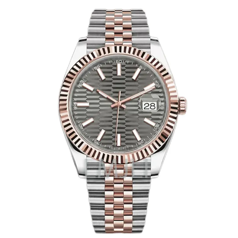 Mens Watch Rose Gold Mens Mechanical Watch 2813 Automatisk rörelse klockor Rostfritt stålband 41mm vattentät