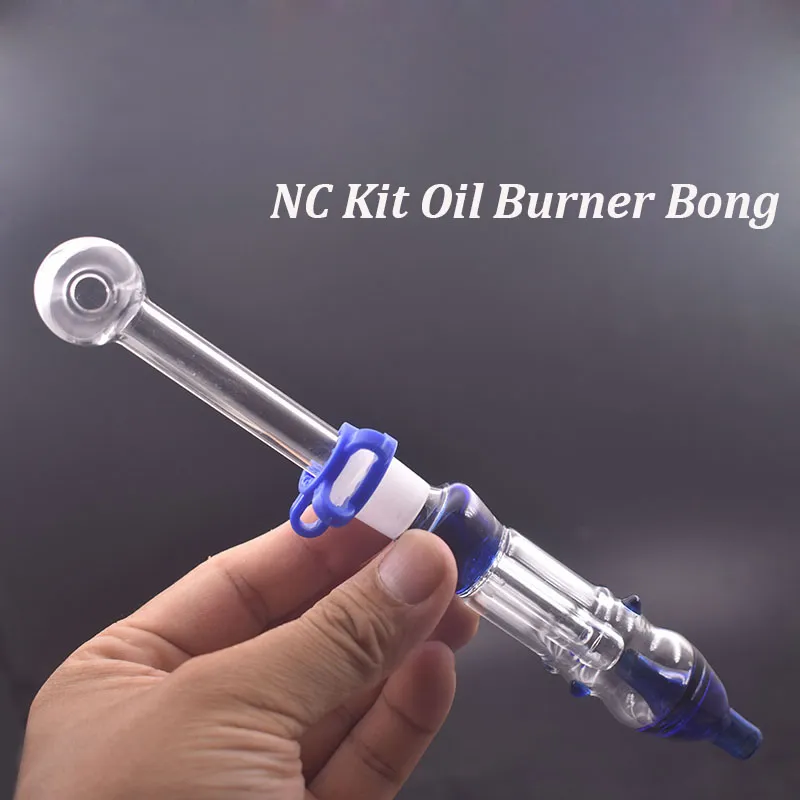 Vente en gros Pipes à main Mini Bong en verre 14mm Joint avec tuyaux de brûleur à mazout de cire Dab Rigs paille petit tuyau d'eau moins cher