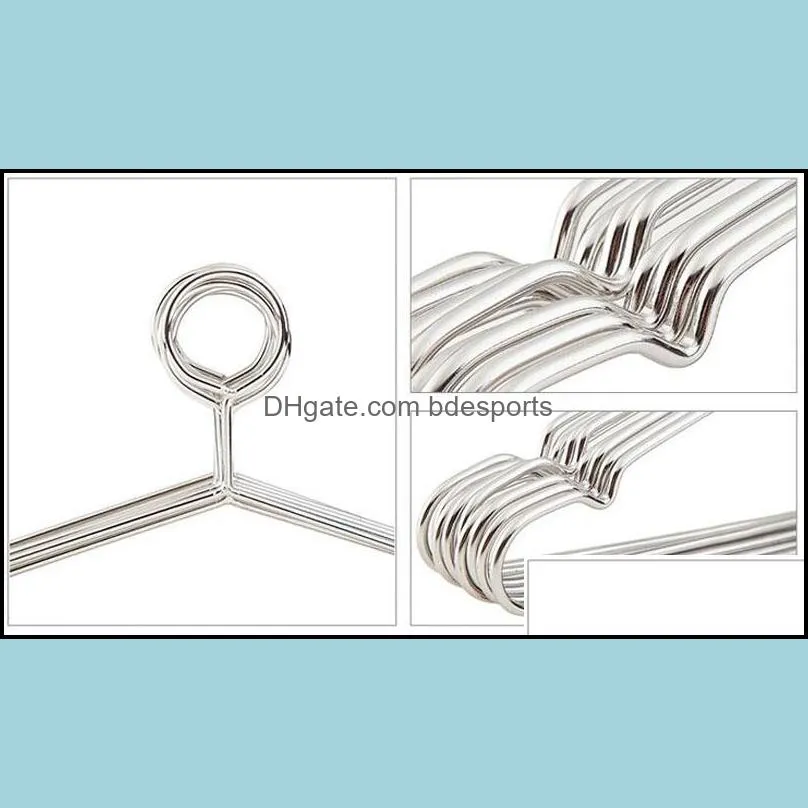 Stainless Steel Clothes Hanger Anti-theft Metal Clothing Hanger for Hotel Used Non Slip Closet Organizer QW7137