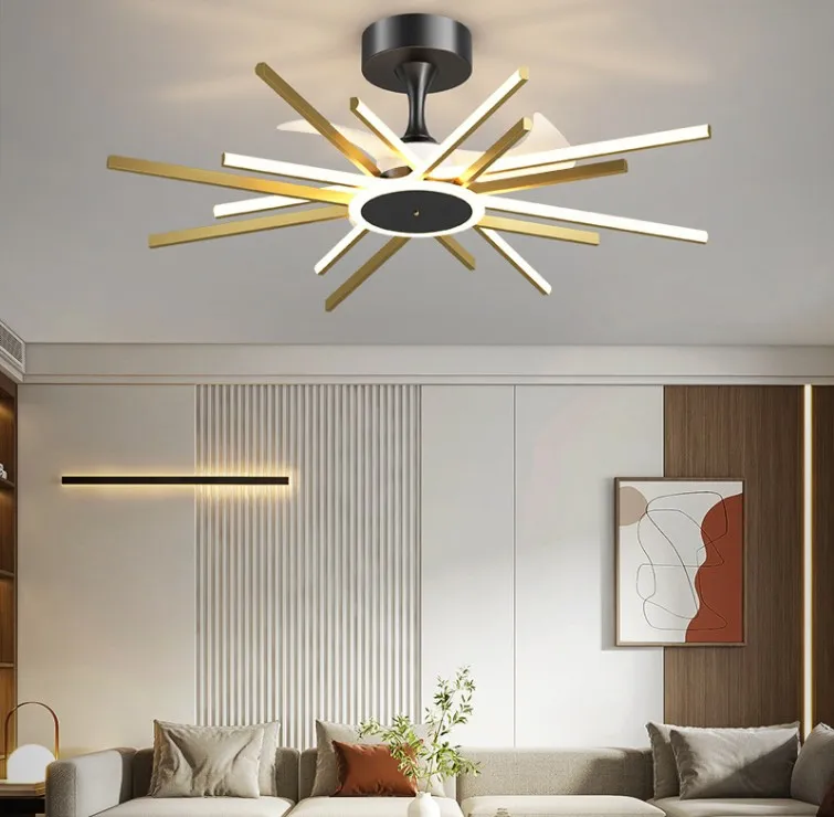 Salon décoration décoration de chambre à coucher ventilateurs de plafond LED avec lumières télécomandes ventilateur de plafond lumière éclairage intérieur llfa