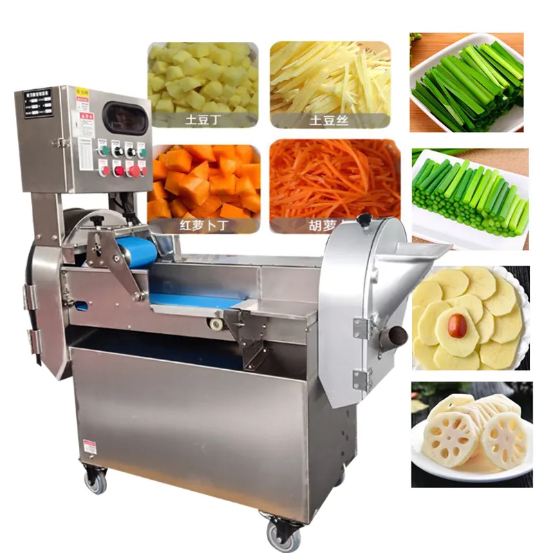 1500W électrique coupe-légumes machine commerciale automatique pomme de terre radis chou oignon en dés déchiqueteuse trancheuse à vendre