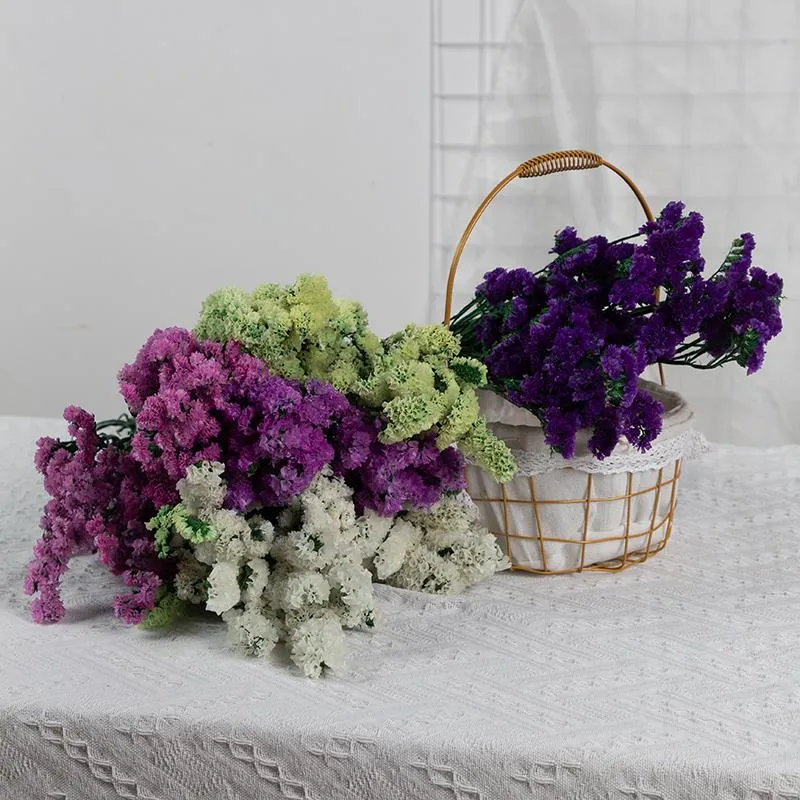 Couronnes de fleurs décoratives naturel véritable bouquet de fleurs séchées mariage nuptiale ne m'oubliez pas plantes décor pour la maison chambre cadeau boîtedécorat