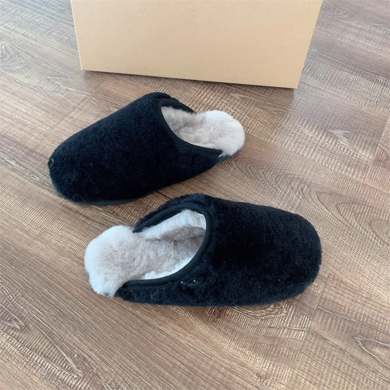 2022 Fashion Fluffette cotton slippers men women snow boots soft natural fur Classic UG fuzz slide casual warm indoor outdoor large size women's shoes EU35-45