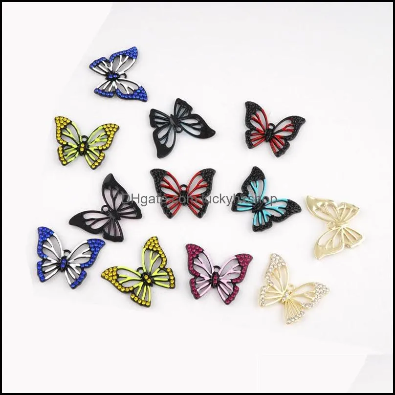 animal series ornaments pendants charms baking paint point drill butterfly pendant diy handmade material jewelry accessory 1 29ml t2