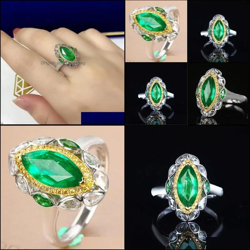 wedding rings vintage classic geometric ring inlay green horse eye zircon fashion 925 silver jewelry women`s anniversary birthday gift