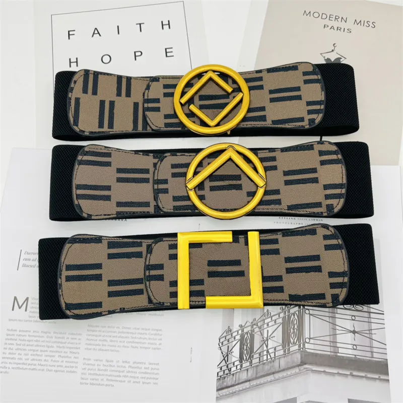 Fashion Belt Women Waistband Designer Letter Brand Wide Belts For Ladies Dress Accessories Elastic Waist Girdle High Quality PU Leather Belt