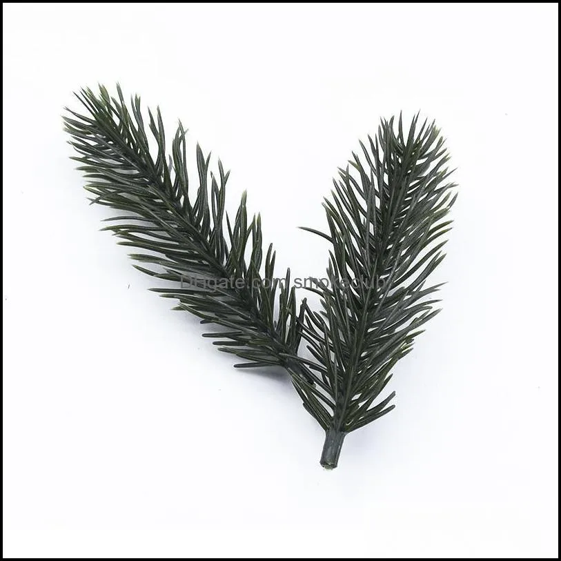 10pcs Artificial Plants Pine Needle Plastic Christmas Tree Decorations For Home Scrapbooking Wedding Decorative Flowers jllPlm