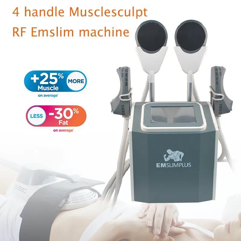 CE 인증 연소 지방 hiemt emslim body slimming building muscle rf skin tightening machine 4 개의 핸들이 함께 작동 할 수 있습니다.