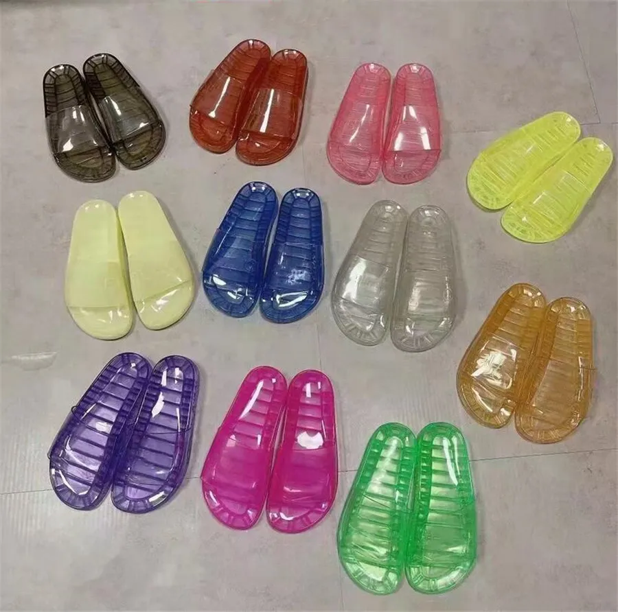 Femmes été pantoufles sandales banc chaussures élégant confortable verre transparent adhésif résistant à l'usure simplicité antidérapante sandales polyvalentes G70126