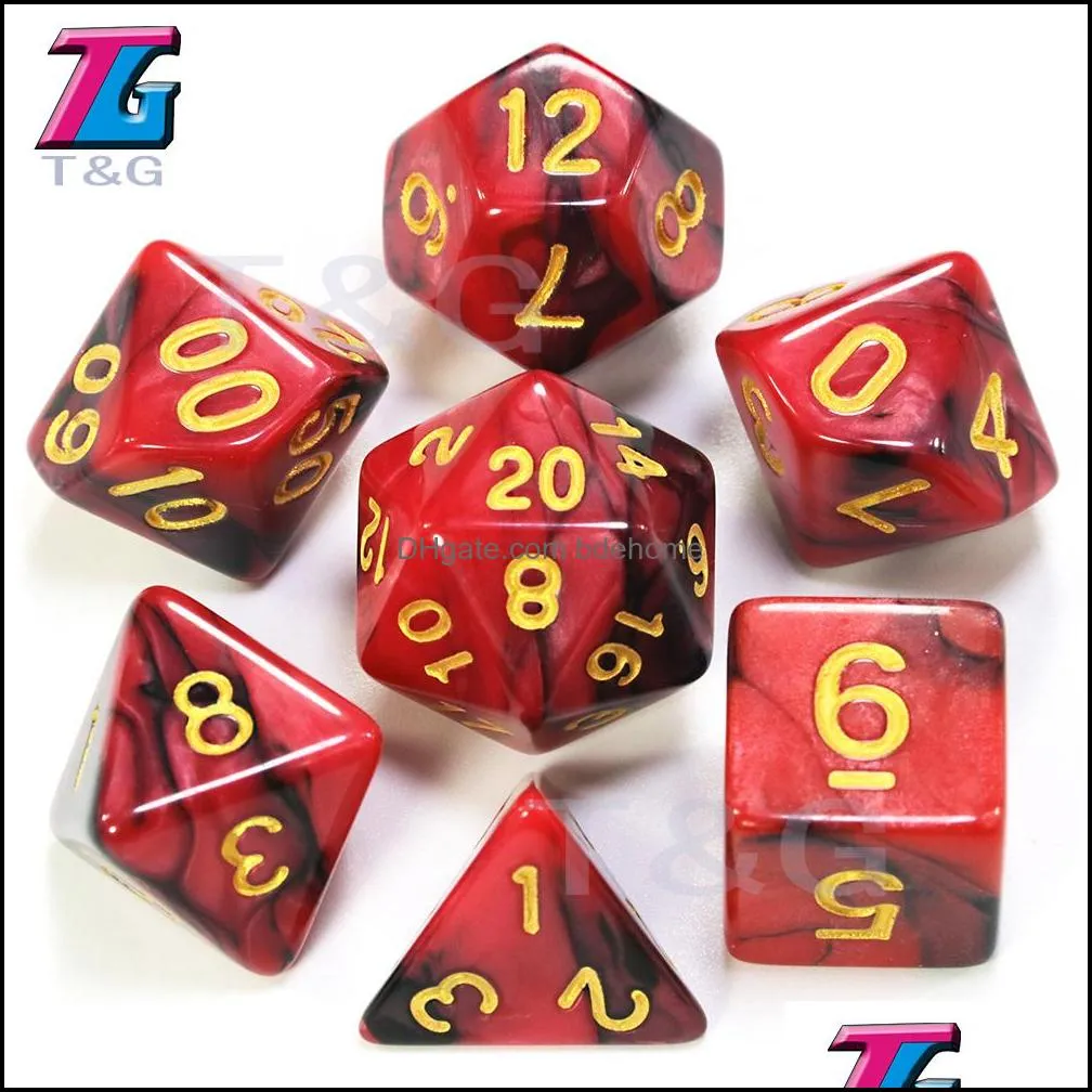 2-Color Dice Set D4-D20 Dungeons and Dargon RPG MTG Board Game 7pcs/Set