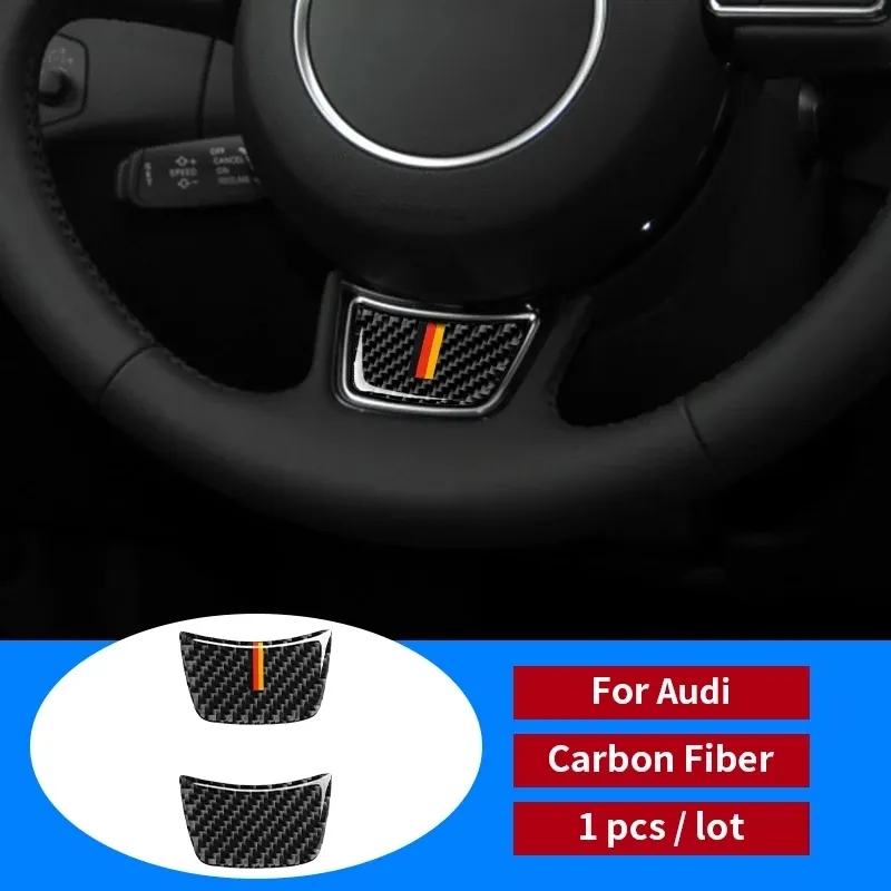 Autocollants d'emblème de style de volant de voiture en Fiber de carbone, pour Audi A1 A3 A4 A5 A6 A7 2.0T, accessoires de Modification intérieure