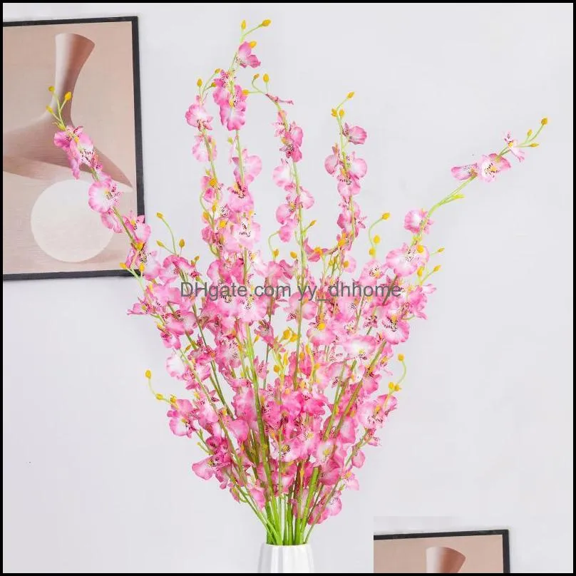 Decorative Flowers & Wreaths Artificial Silk Butterfly Orchid 10pcs Bundl Vases For Diy Dining Table Home Decor Wedding Christmas Fake