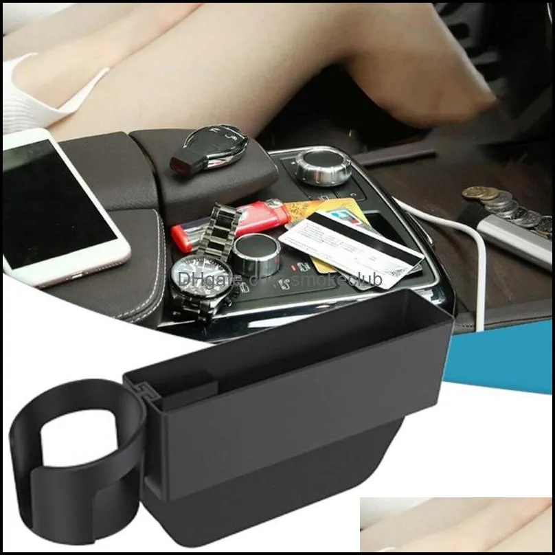 Kitchen Storage & Organization Car Supplies Co-pilot Seat Slot Cup Holder Plastic Beverage Mobile Phone Box