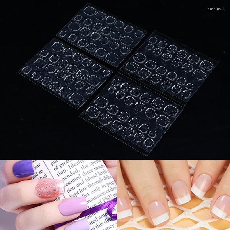 False Nails 240pcs 10 ark Fake Tips Dubbelsidig nagelkonst Limband Lim klistermärke DIY Profissional Tryck på