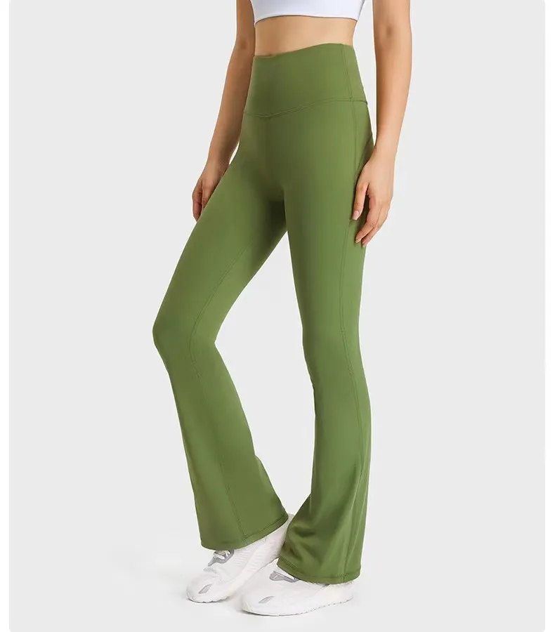 High Waist Yoga Flared Pants For Women Wide Leg Sports Trousers