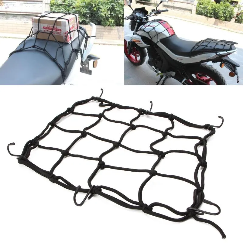 Car Organizer Motorcycle Luggage Net Bike 6 Hooks Hold Down Fuel Tank Mesh Web Styling