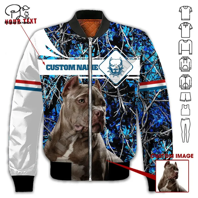 Plstar Cosmos Pit Bull Köpek 3d Baskılı Uçuş Bombacı Ceketleri Palto Terzini Kış Kalın Büyük Boyutlu Günlük Uzun Kollu Stil P24 220704