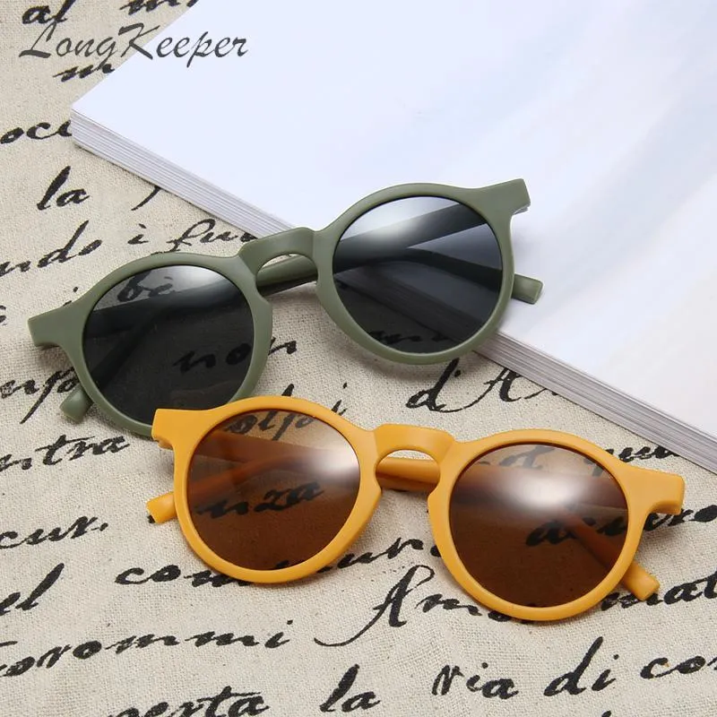 Marque de luxe bébé lunettes de soleil enfant en bas âge enfants UV400 cadre rond lunettes en plein air enfants filles été infantile Vintage lunettes 220705