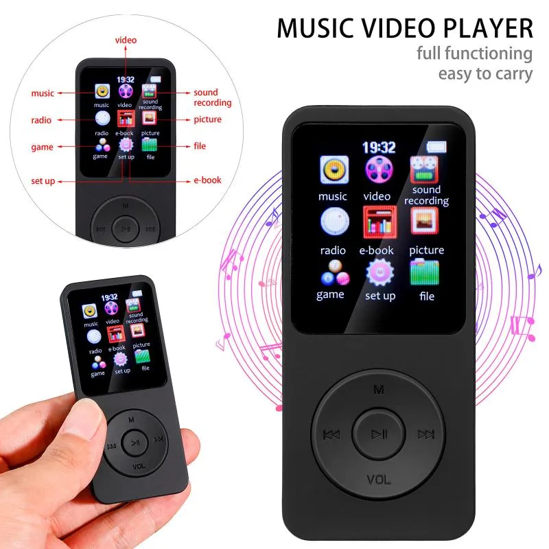 MP4 Oyuncular Mini Mp3 Oyuncu Öğrenci Müzik Sporları Bluetooth Harici Play Fashion Walkman Playermp3 MP4MP35393353