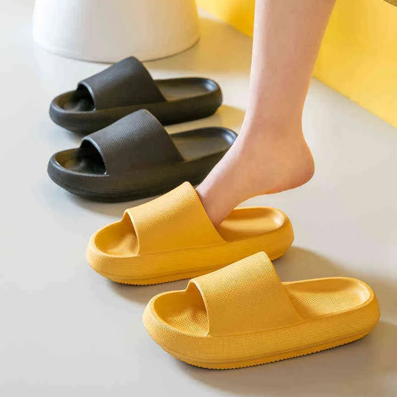 Slippers vrouwen mannen zomer mode dia sandalen strand hoge hakken douche dikke zachte zool dames jongens meisjes badkamer schoenen 220329