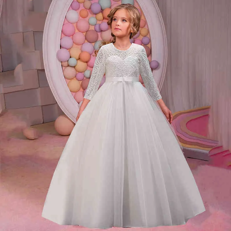 Princess Dress Long Sleeve Dresses For 13 Year Olds Elegant White