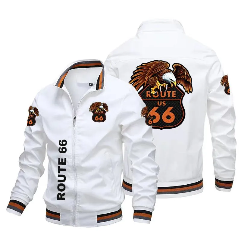 Herenjacks 66 Gedrukte jas Punk Motorfiets Patch Rider Leather Lev Sports Fashion Tide Brand Men's Bomber Jackets's