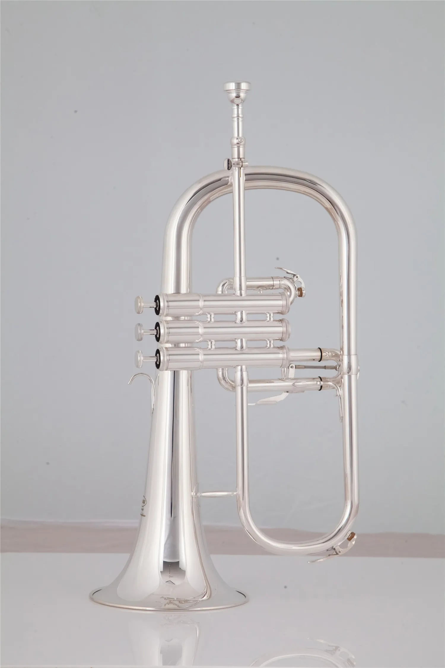 Bb Flugelhorn - Silver Plated Brass Musical Instrument with Mouthpiece ...