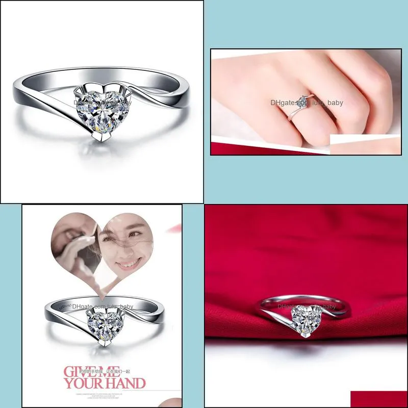 fashion versatile jewelry classic diamond rose love ring