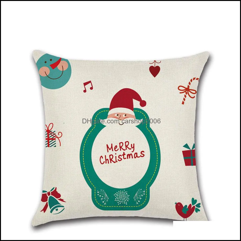 christmas pillow case washable elk car sofa cushion cover linen pillow cover christmas decorations home textiles 6 style wll222