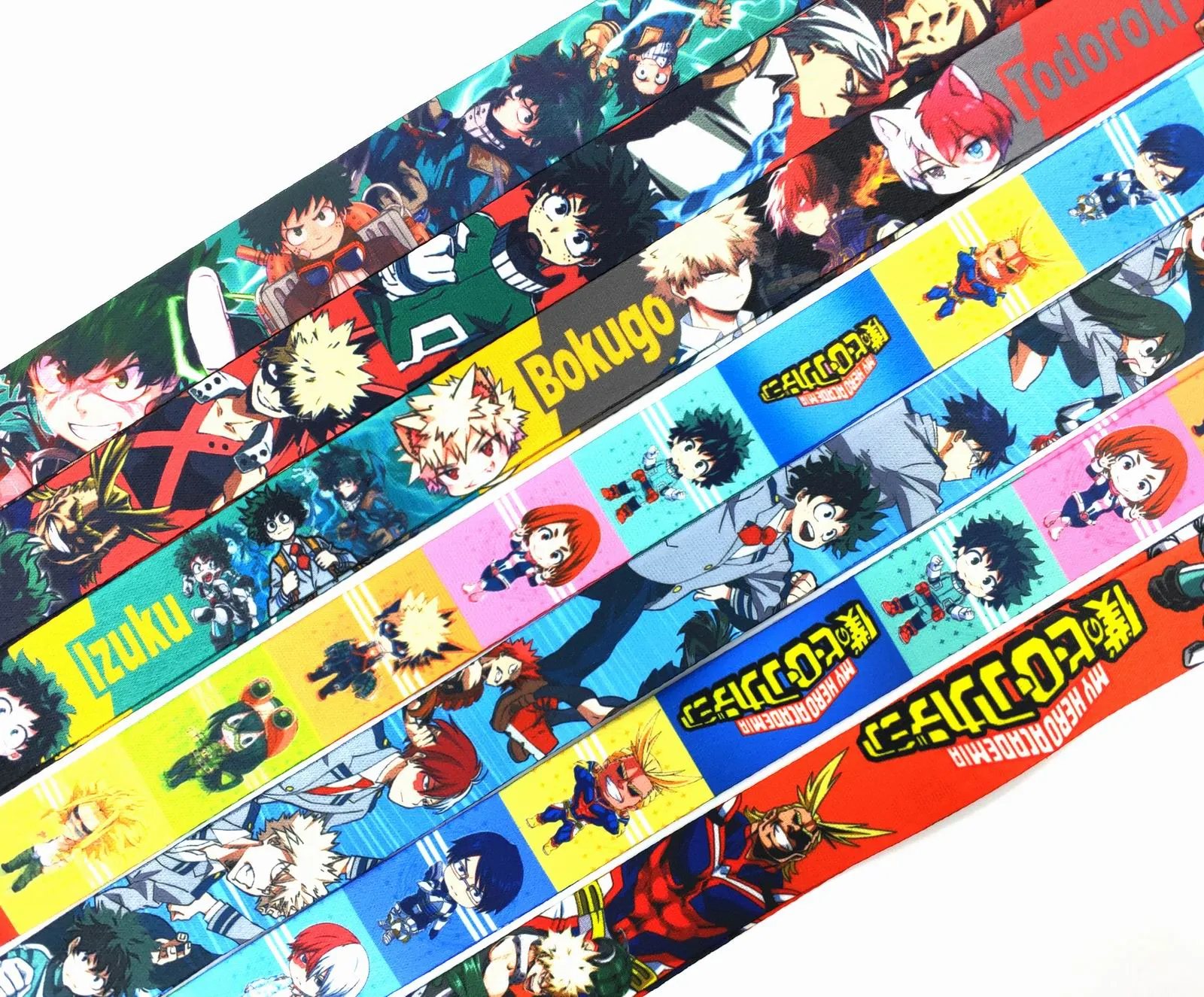 STACHES DE TÉLÉPHONIELLE CHEMMES 10PCS Japon Anime My Hero Academia Cartoon Neck Lanyard PDA Key Id Holder Badge Long Strap Wholesale pour Boy Girl # 30