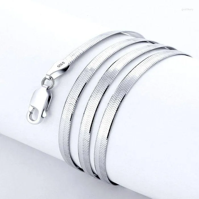 Kedjor Sterling Silver 4mm Chain Necklace For Women Luxury Par Jewelry Blade Wedding Gift Choker Cleavicle NecklaceCeins