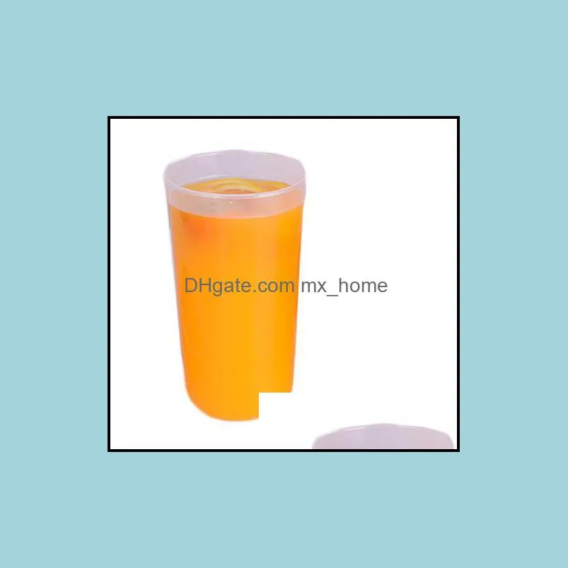 Custom printed cup clear disposable plastic PP U shape juice cup bubble milk tea cup with several type of lid for selection