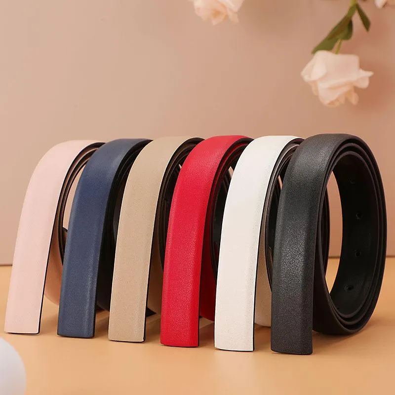 Belts Luxury Belt Strip Smooth Buckle Female Cowhide Leather Pin 2.4cm Wide No Thin For WomenBelts