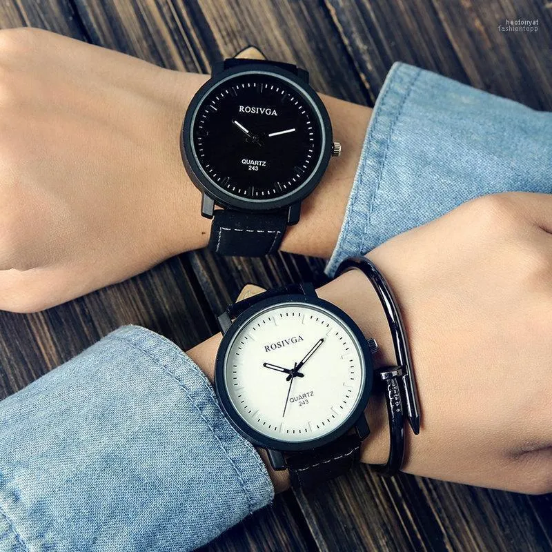 ساعة Wristwatches أزياء الجولة الكوارتز بسيطة مبتكرة الساعات غير الرسمية حزام جلدي على مدار الساعة لمرافعة المياه المقاومة للماء هكتار