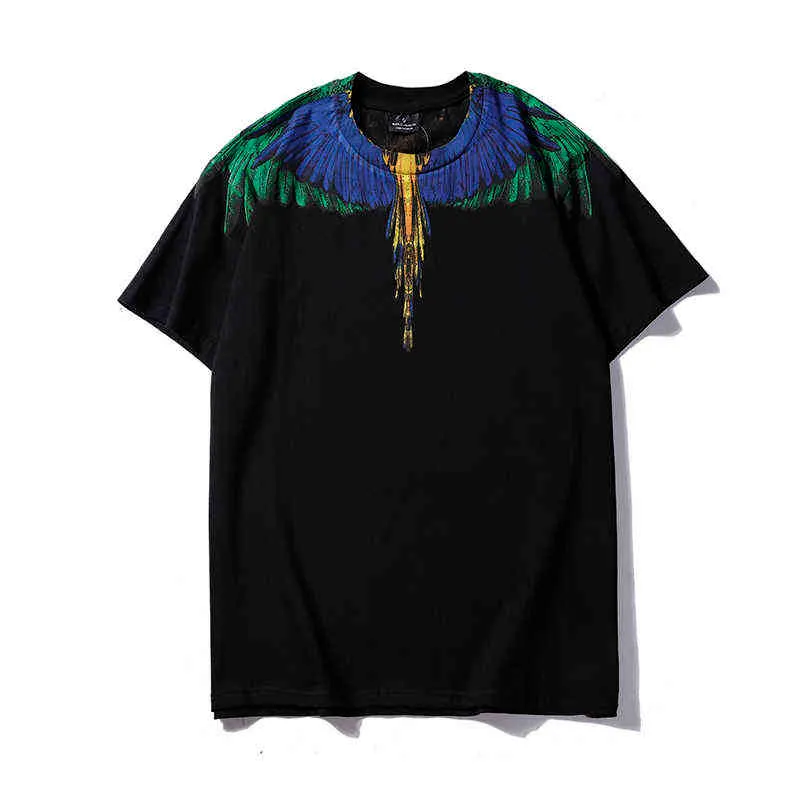 Marque de mode MB à manches courtes Marcelo Classic Jersey Burlon Phantom Wing T-shirt Color Feather Lightning Blade Couple Half T-shirtqv2Q