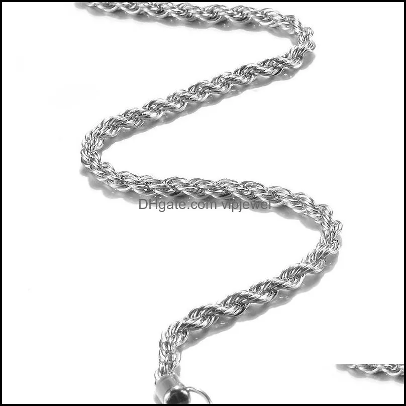 925 Sterling silver 2MM 3MM Twisted Rope Chain Necklaces For Women Men Fashion Jewelry 16 18 20 22 24 26 28 30 inches