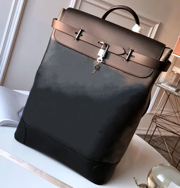 Designer väska för rese läder ryggsäck stor kapacitet dator affärsfil väskor svart