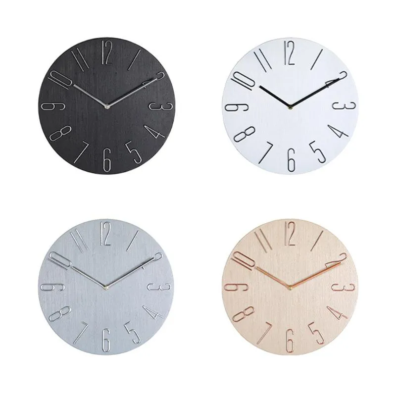 Wall Clocks Plastic Clock 12 Inch Silent Non Ticking Battery Operated For Kitchen Bedroom Room Office Decor GiftsWallWall
