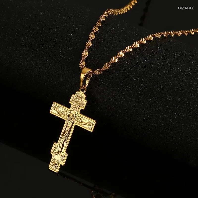 Pendentif Colliers Russe Orthodoxe Christianisme Église Croix Éternelle Collier Russie Grèce Ukraine BijouxPendentif Heal22