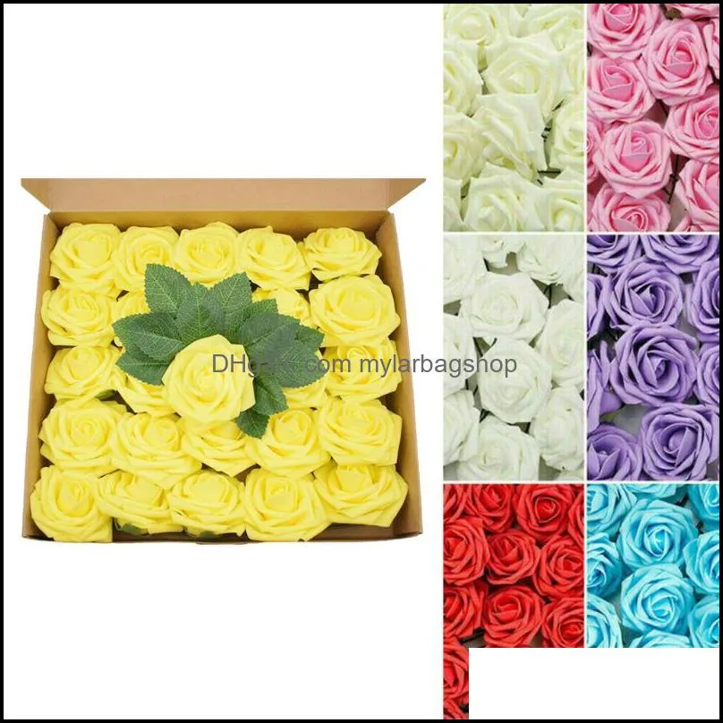 Decorative Flowers & Wreaths Artificial Rose Soft Real Touch Stage Decor Suitable Bridesmaid Bouquet Corsages Cake Party Adornment