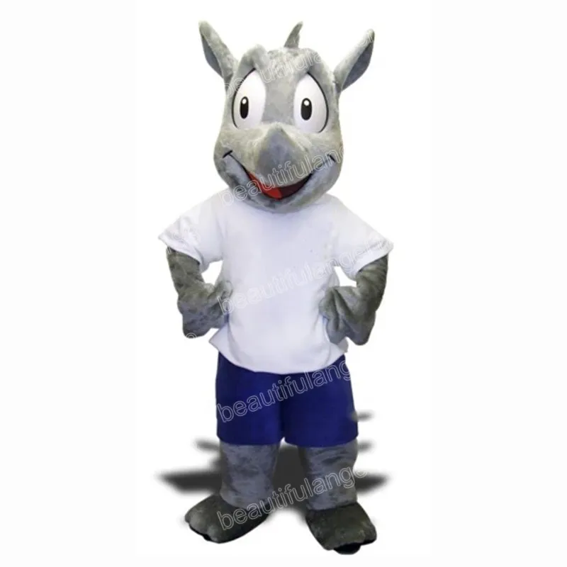 Halloween Rhino Mascot Costume Top Quality Cartoon Sunflower Plush Anime Theme Character Christmas Carnival Adults Birthday Party Fancy Outfit