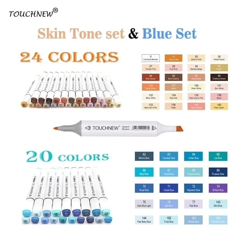 Touch 2420Colors Tone Tone Marker Blue Set Sketch Marker Marker