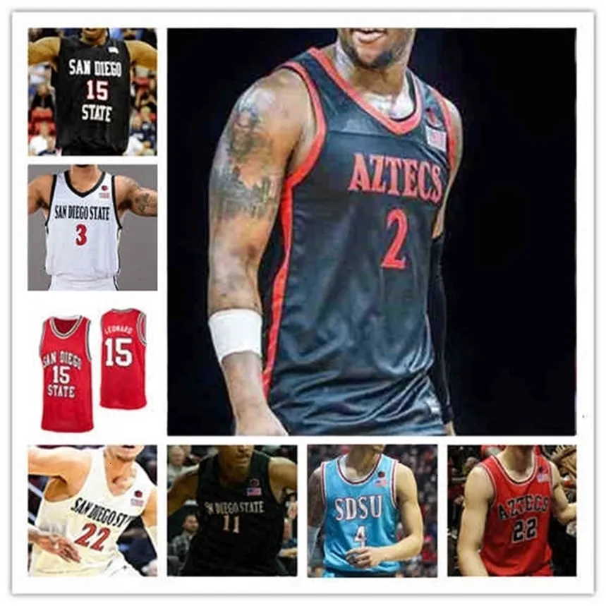 CHEN37 Custom San Diego State Aztecs SDSU College Basketball Jersey Леонард Мэтт Брэдли Трей Пуллиам Ламонт Батлер Натан Менса Кешад Джонсон