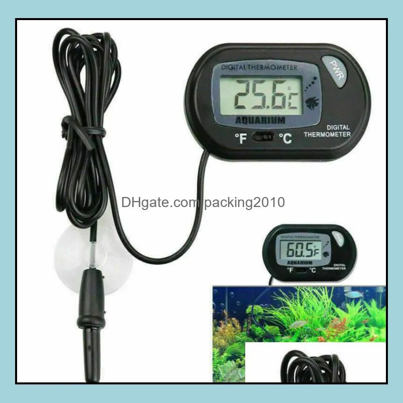 fish aquarium thermometer digital lcd display reptile terrarium temperature thermometers probe meter fridge sn4071